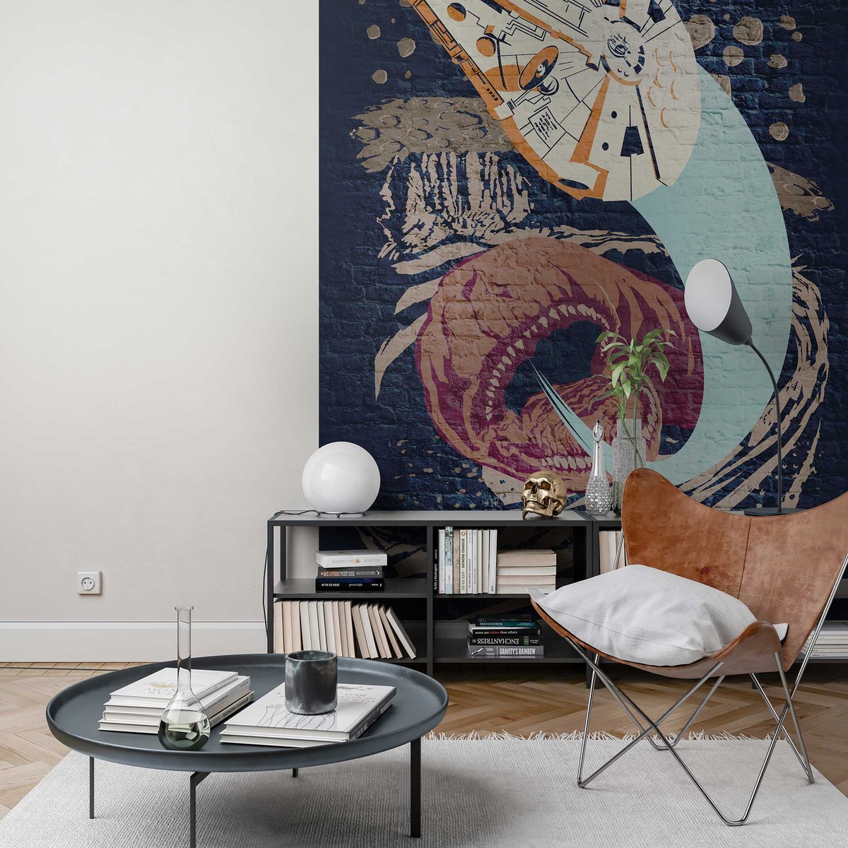 Papier peint Komar - Star Wars Classic Concrete Asteroid Worm - 200 x 280 cm multicolore, HEXOA