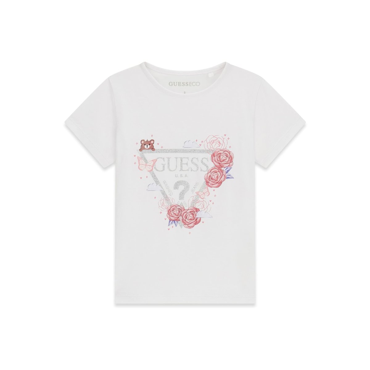 T-Shirt Avec Logo Imprimé blanc, GUESS KIDS
