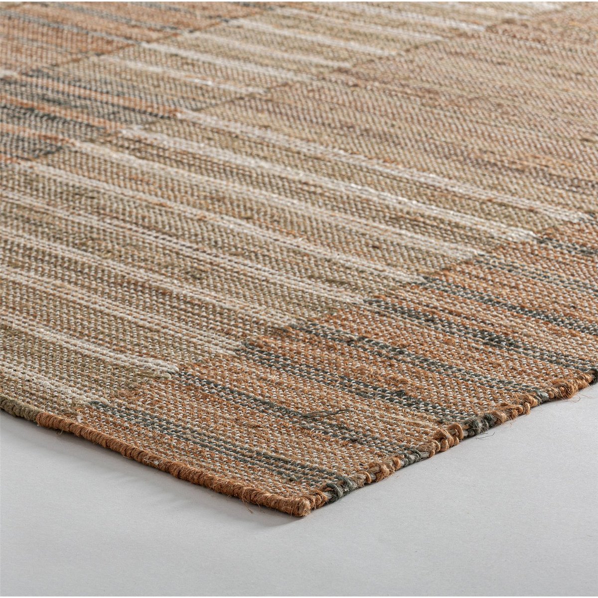 Tapis en jute et coton motif géométrique tons neutres, RECOLLECTION