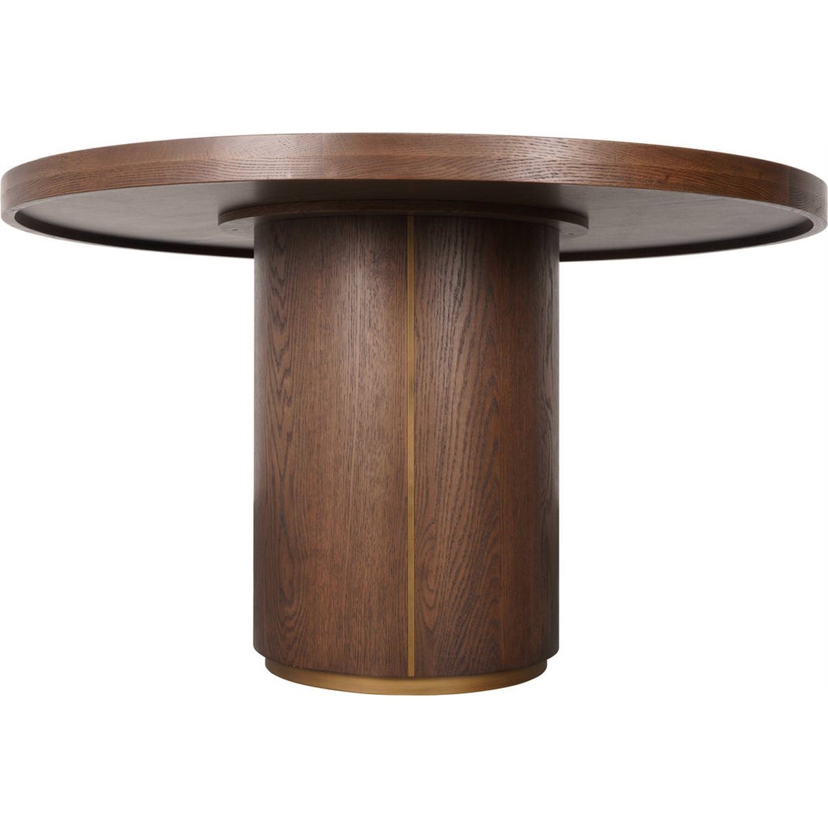 Table à manger ronde en chêne, WILLOX beige et bois brun, RECOLLECTION