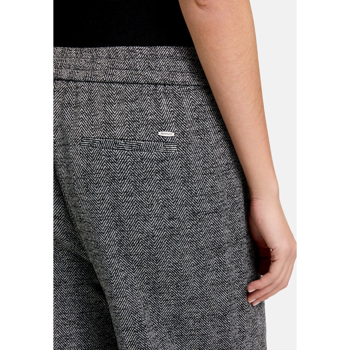 Pantalon en toile à fils de fil textile noir/gris, BETTY & CO