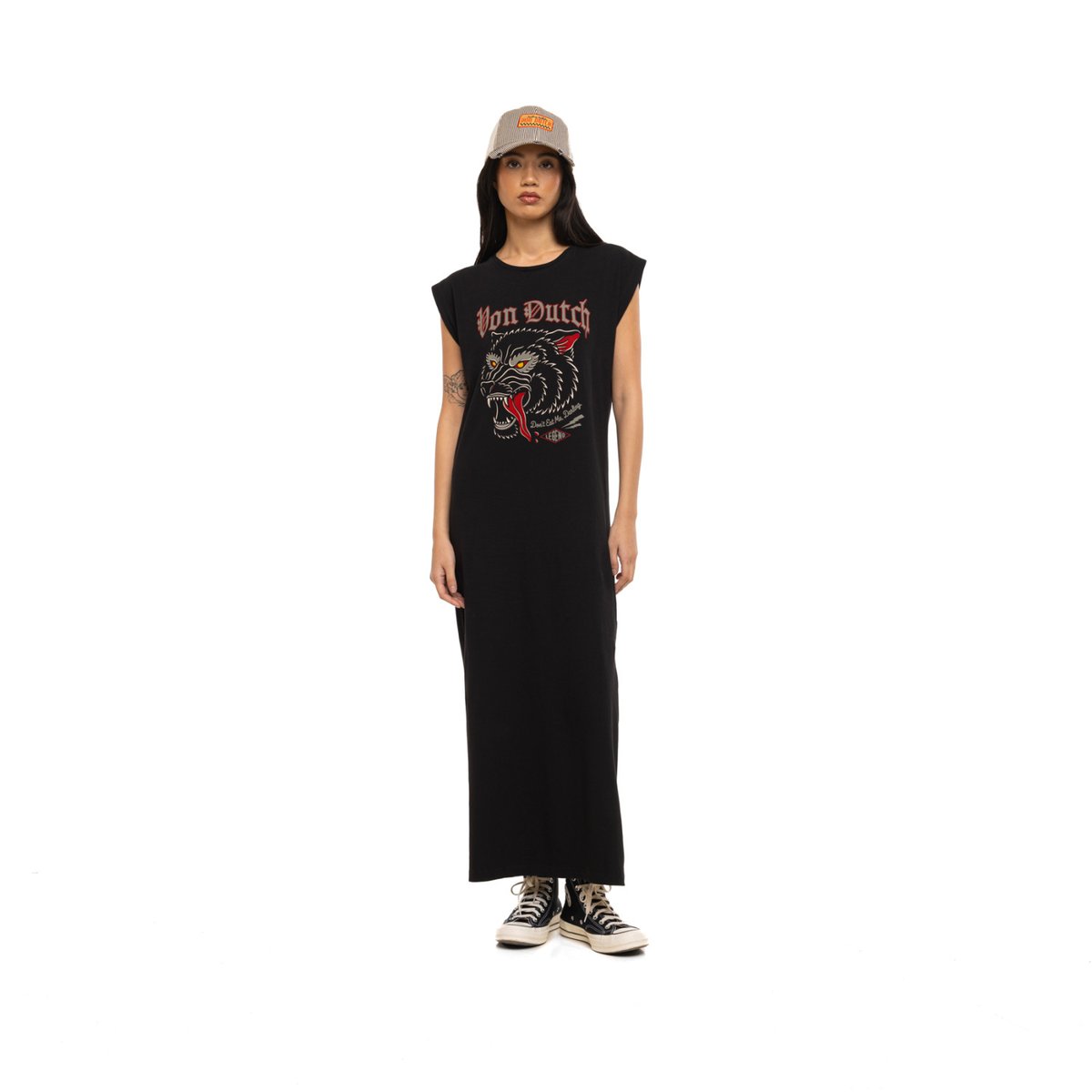 Robe coton SOUTH noir/gris/rouge, VON DUTCH