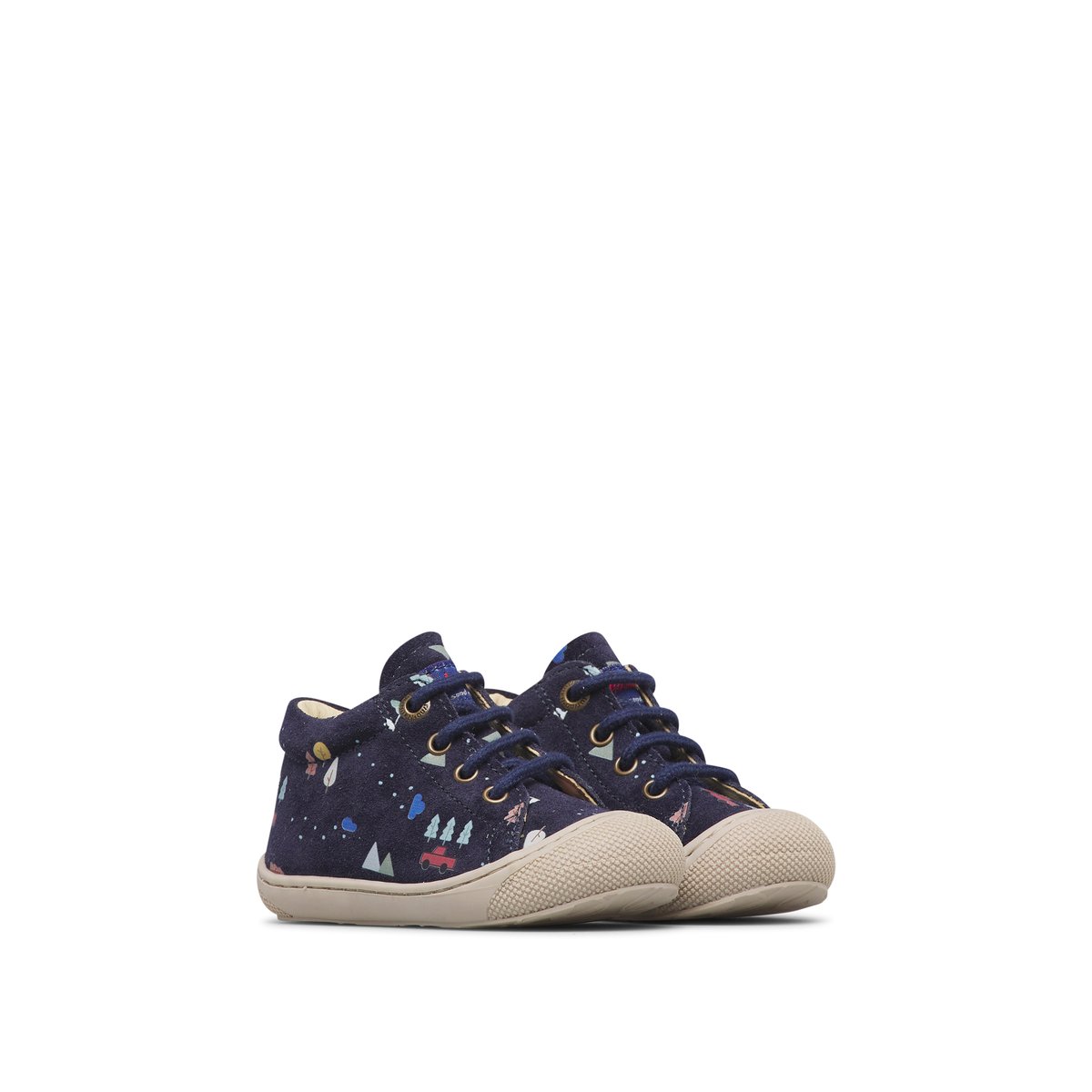 Chaussures premiers pas en suède COCOON marine-céleste, NATURINO