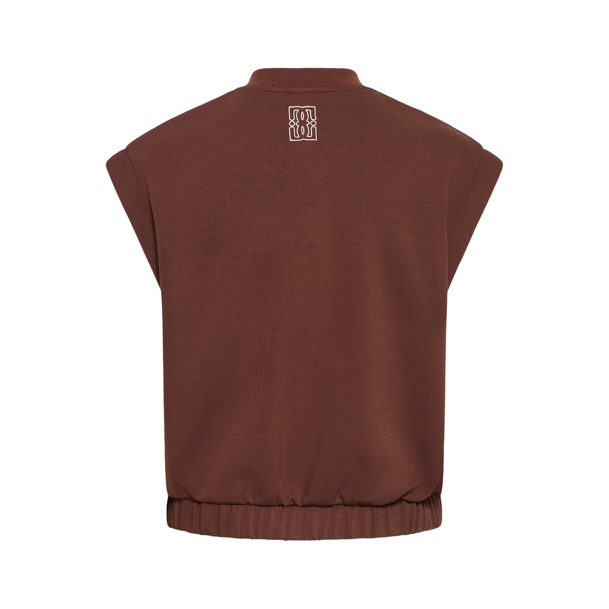 Manteau brown w. beige embroidry, ICHI