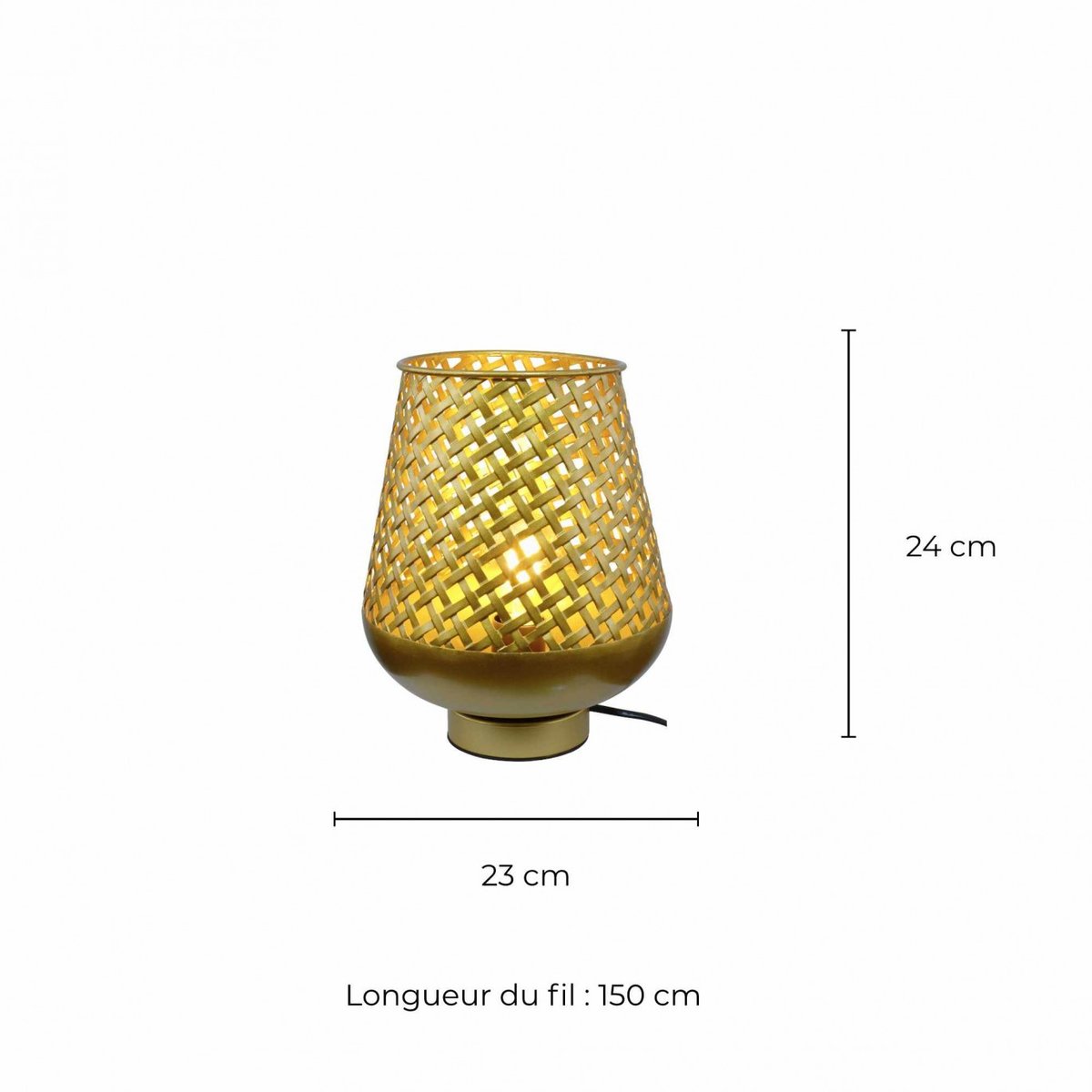 Lampe à poser en métal petit modèle, TANIS doré, C-CREATION