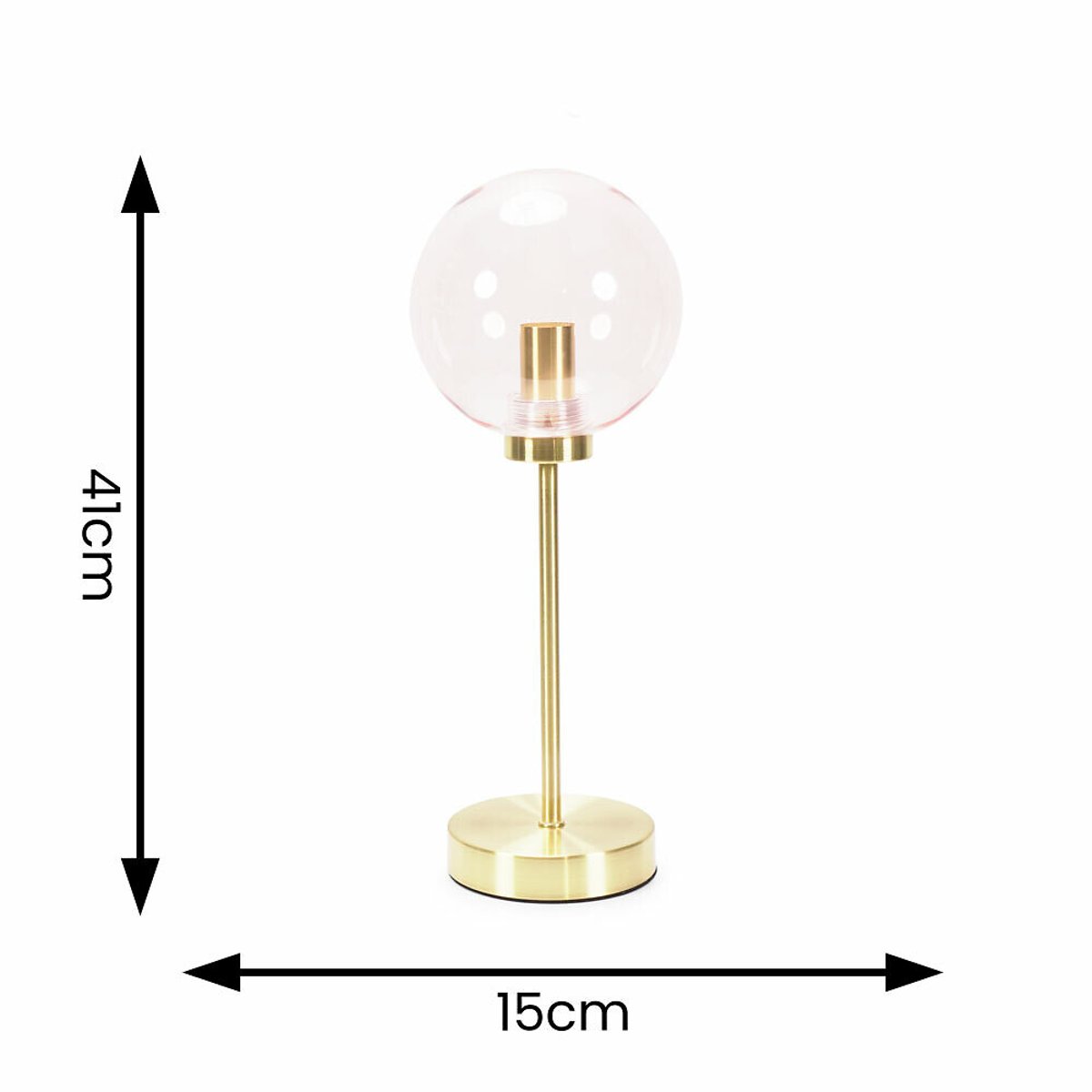 Freddy Brushed Gold and Pink Globe Table Lamp gold-coloured, SO'HOME
