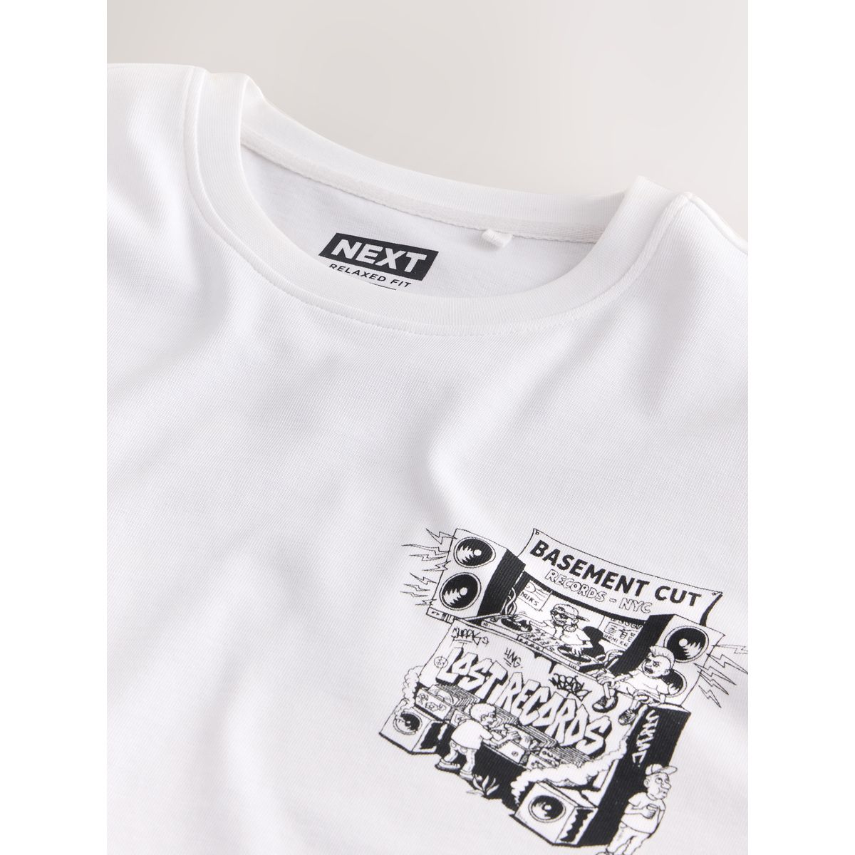 T-shirt à manches longues et imprimé disques blancs, NEXT