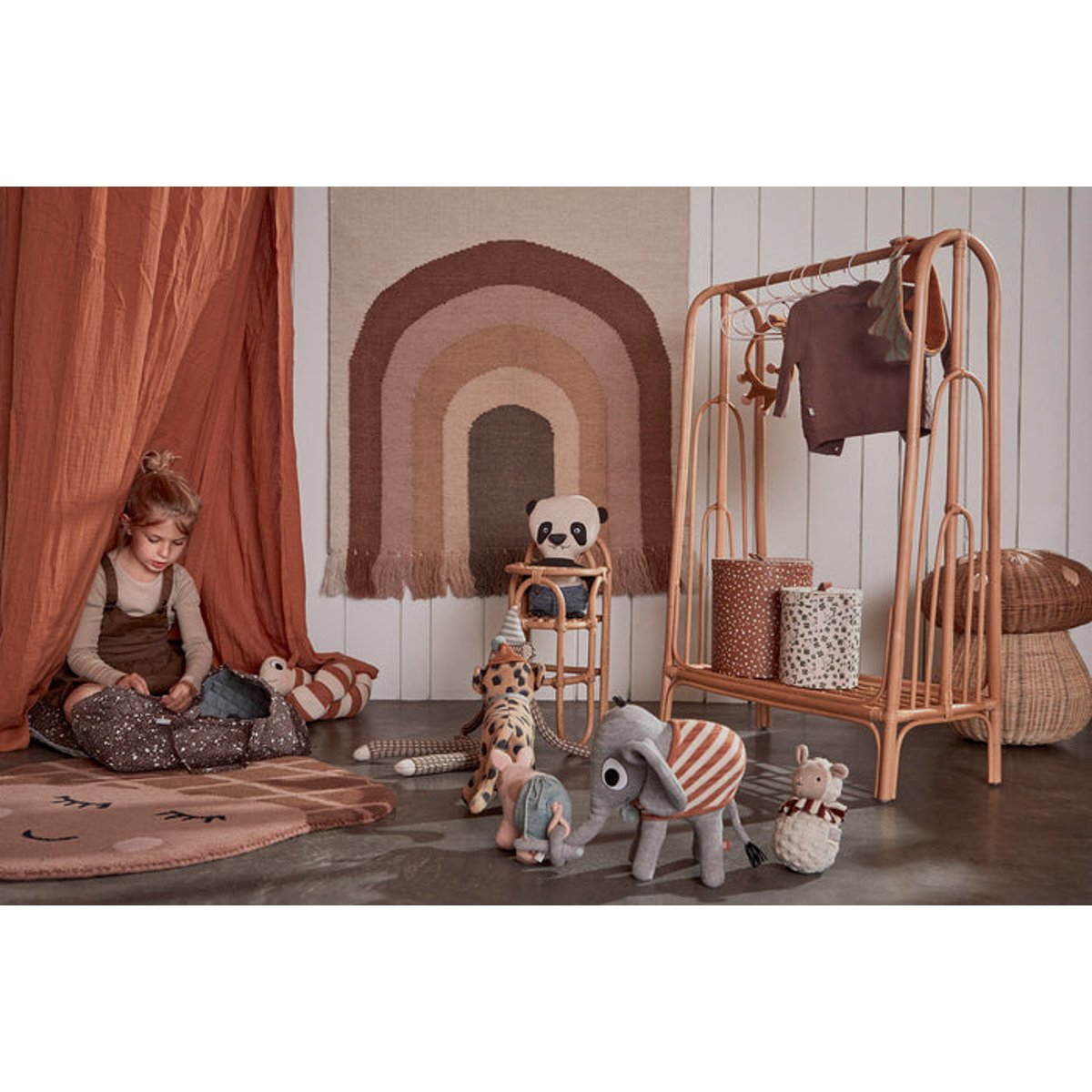 Peluche en coton motif animal MINI gris, OYOY LIVING DESIGN