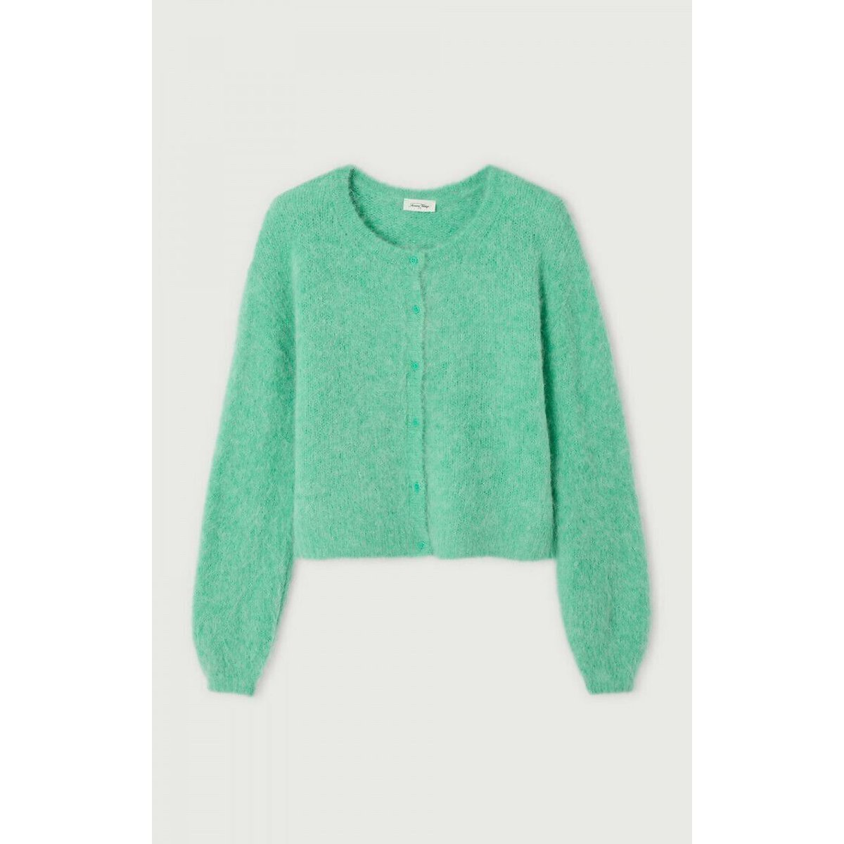 Niby Short Cardigan with Crew Neck mint, AMERICAN VINTAGE