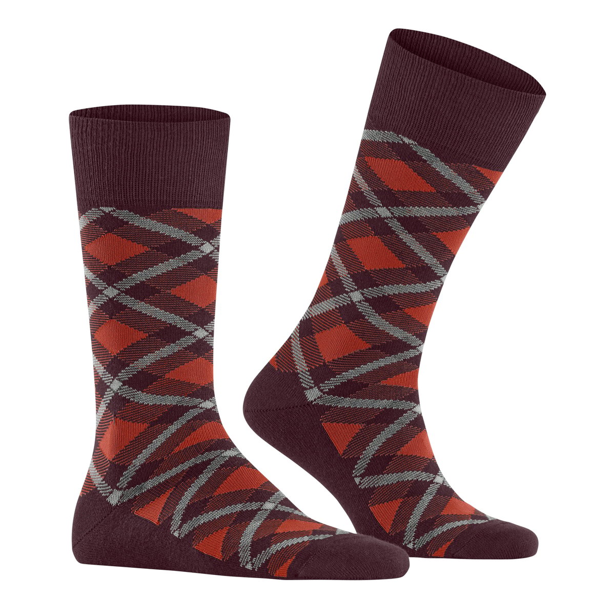 Chaussettes Tartan Opaque rose/black (8376), BURLINGTON