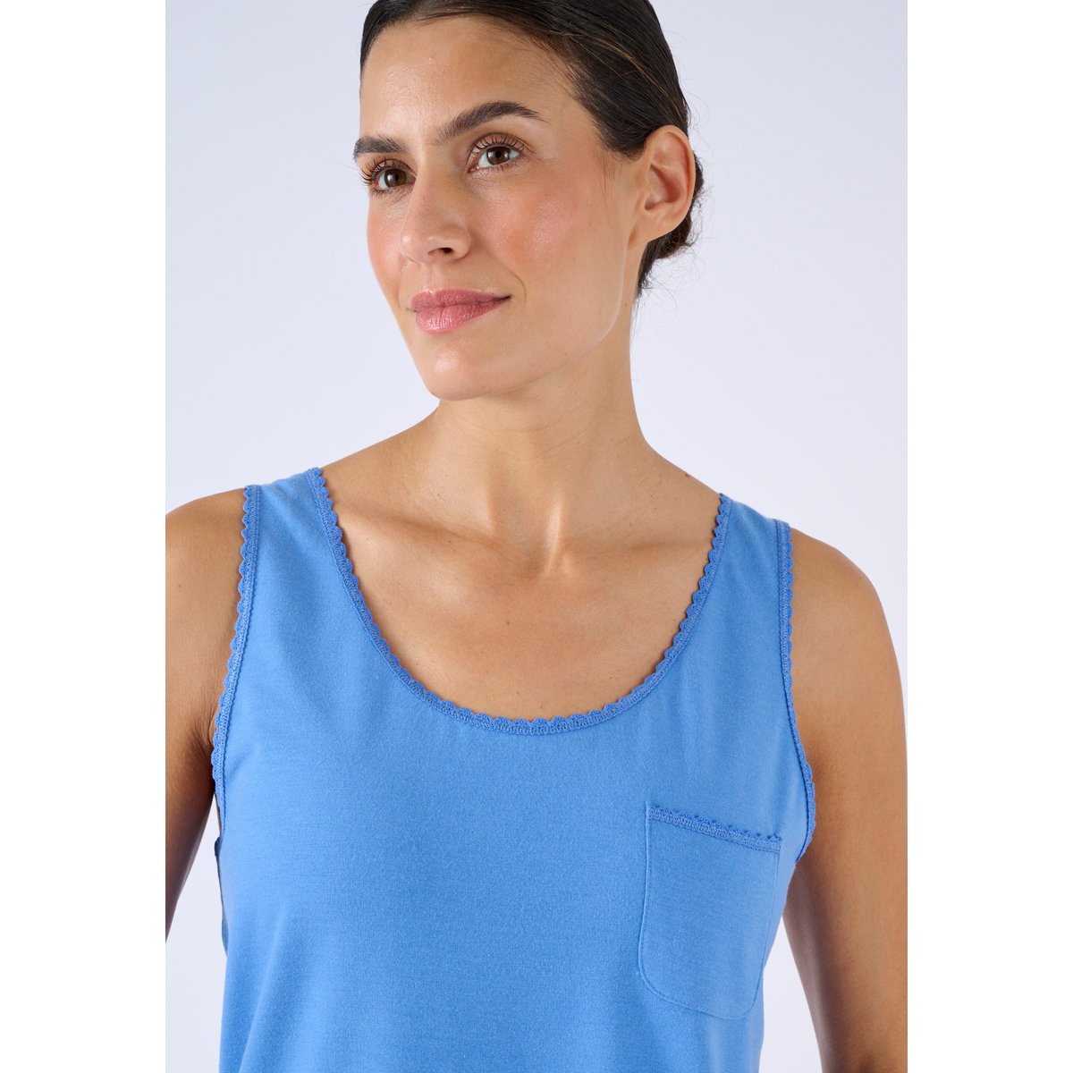 Pyjashort Climatyl en maille jersey bleu feuillage, DAMART