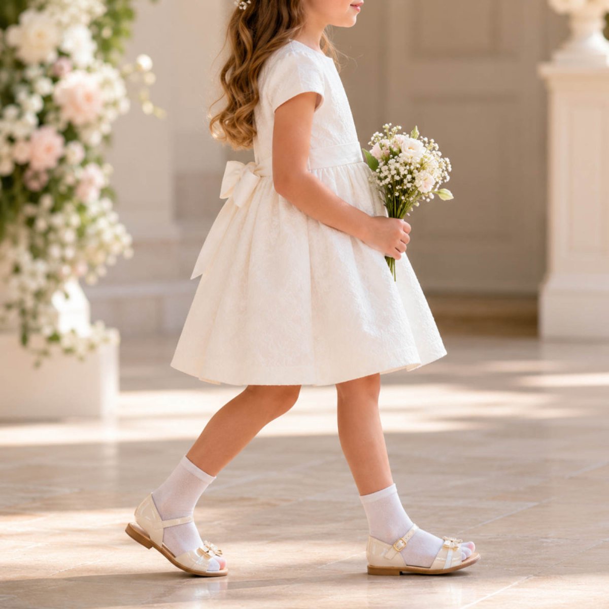 Pack de 2 paires de socquettes jersey en pur coton blanc, KINDY