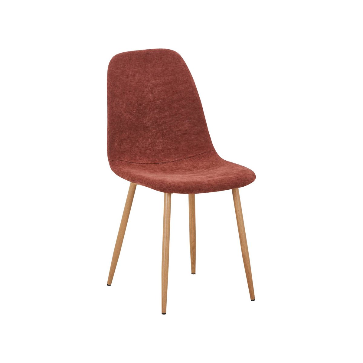 Chaise décor bois et tissu (lot de 2) VERA rouge, SWEEEK