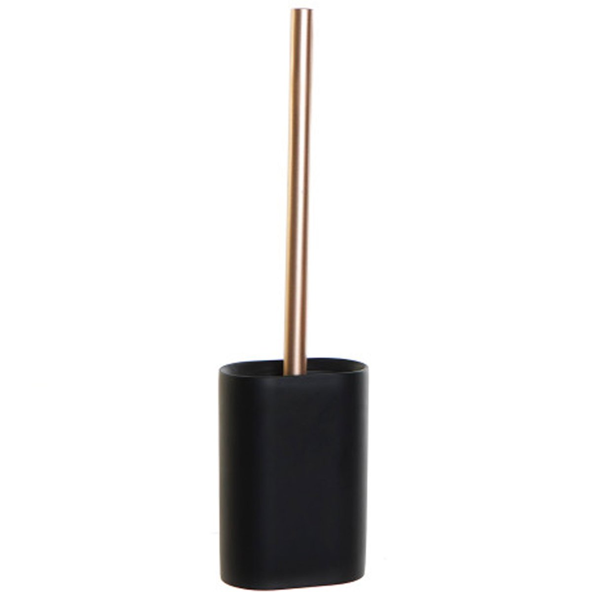 Brosse WC résine noire 10x6x40cm noir, WADIGA