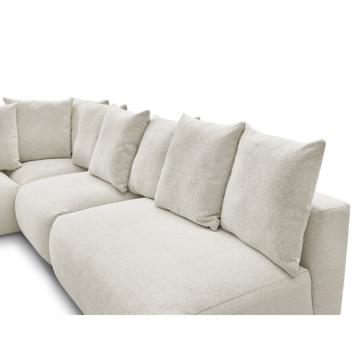 Canapé modulable 6 places en tissu chiné, VOLTAIRE blanc, BOBOCHIC