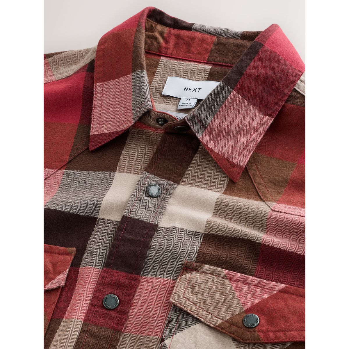 Chemise à manches longues et carreaux bison rouge, NEXT