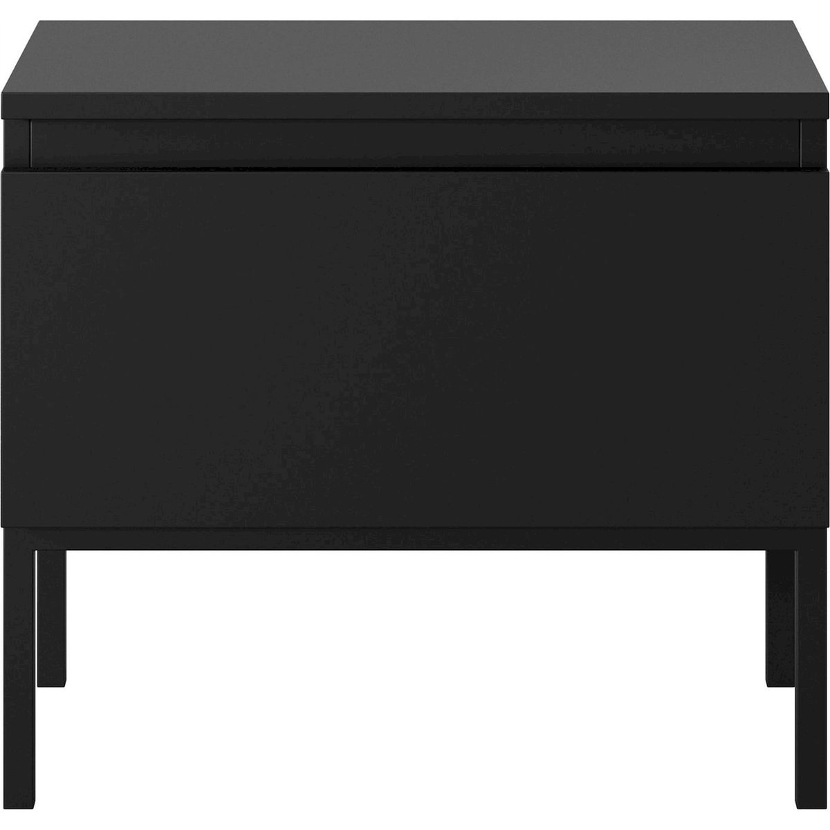 Table de chevet métal porte abattante BEMMI noir mat, RECOLLECTION