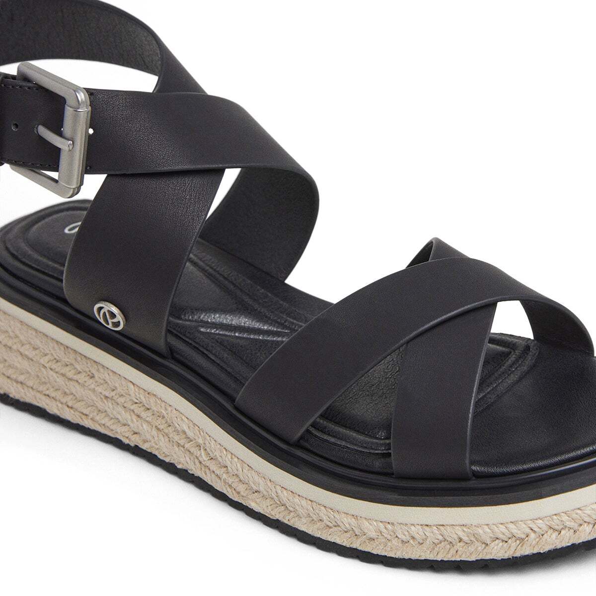 Sandales Compensées À Brides Croisées noir, PEPE JEANS