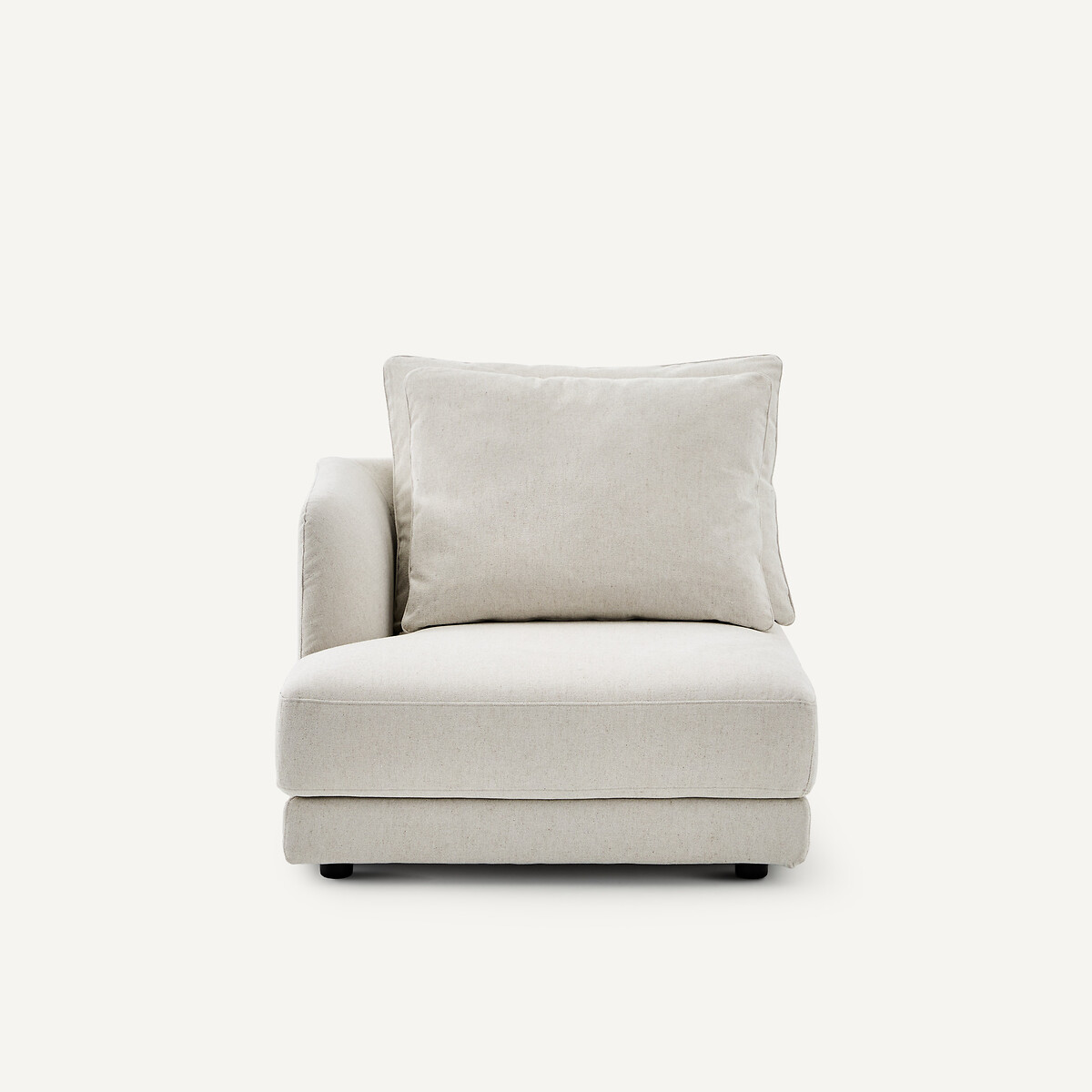 Demi-canapé gauche, modulable en toile chinée, TIBERIO ivoire, AM.PM