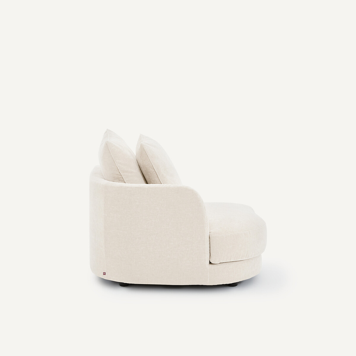 Linkes Sofa-Halbmodul, modular, aus Chenille-Samt, TIBERIO weiss, AM.PM