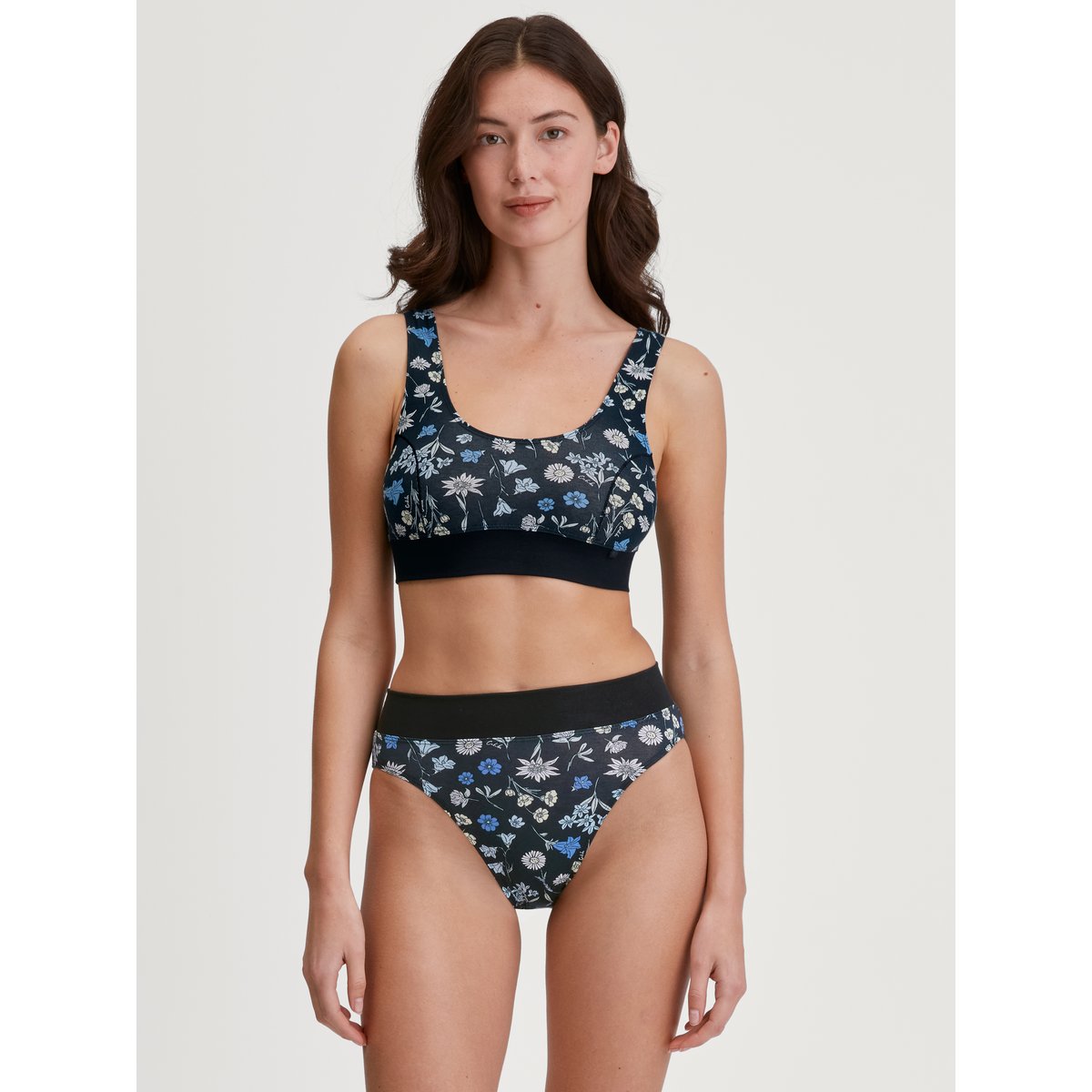 Brassière à bretelles Coton ELASTIC TREND black print, CALIDA