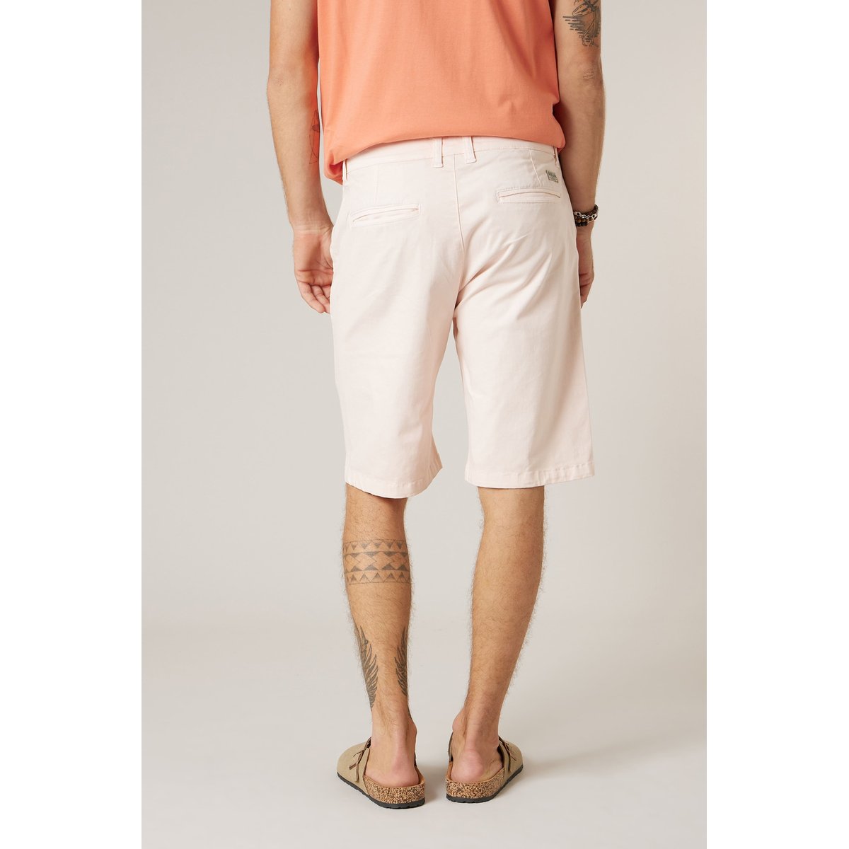 Bermuda regular homme en coton stretch VARTY pêche pastel, DEELUXE