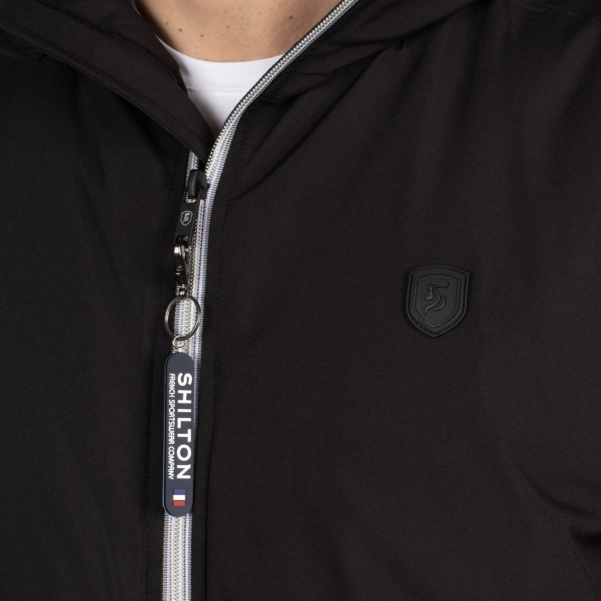 Parka à capuche patch noir, SHILTON