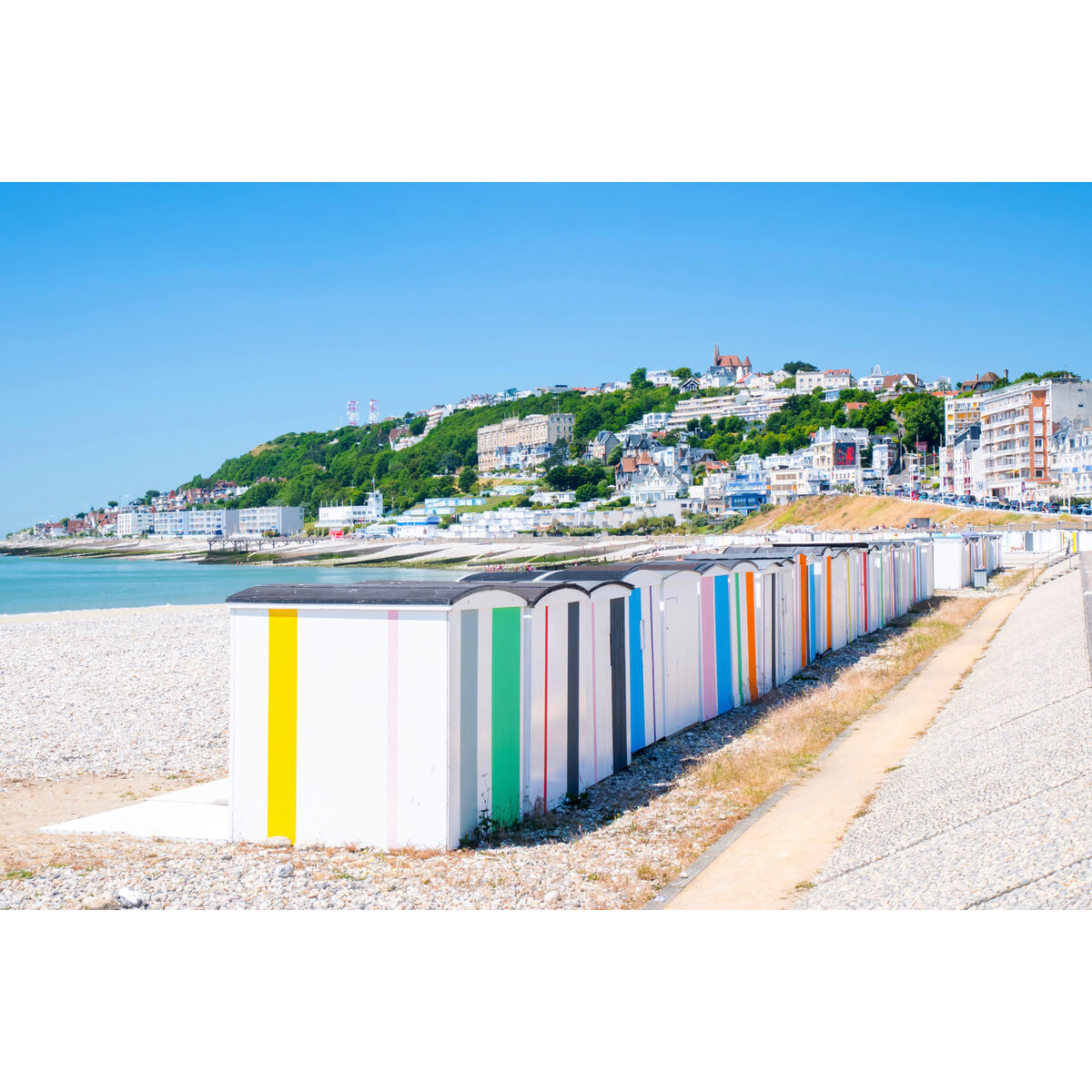 Tableau Mural Cabines De Plage Du Havre PLAGE tableaux sur toile-bleu, CEANOTHE