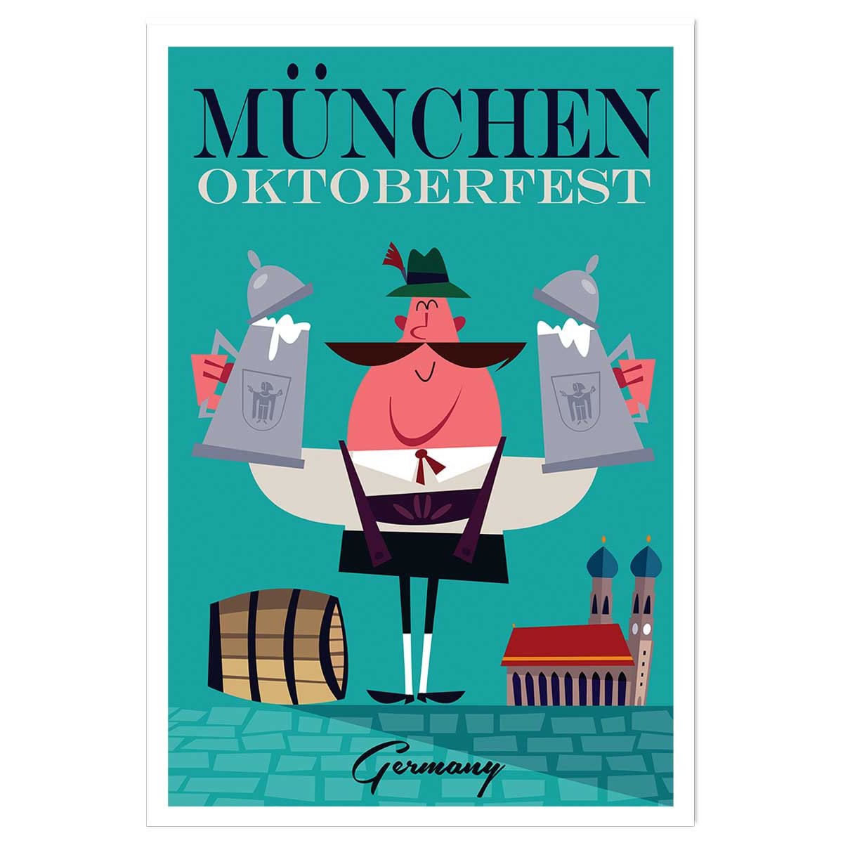 Poster retro munchen affiche seule, HEXOA