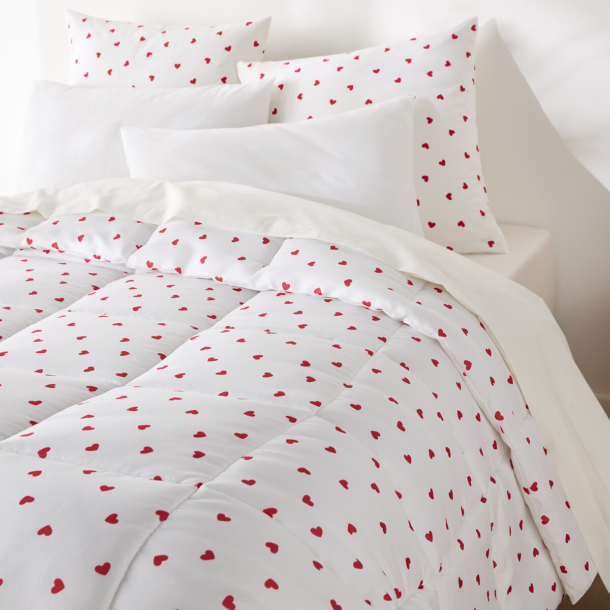 Synthetisch dekbed, hartenprint, gerecyclede microvezel, SCACCO hartenprint, LA REDOUTE INTERIEURS