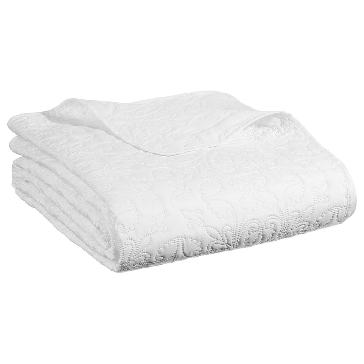 Dessus de lit 240x260 + 2 taies Arabesque Ivoire. blanc, ATMOSPHERA