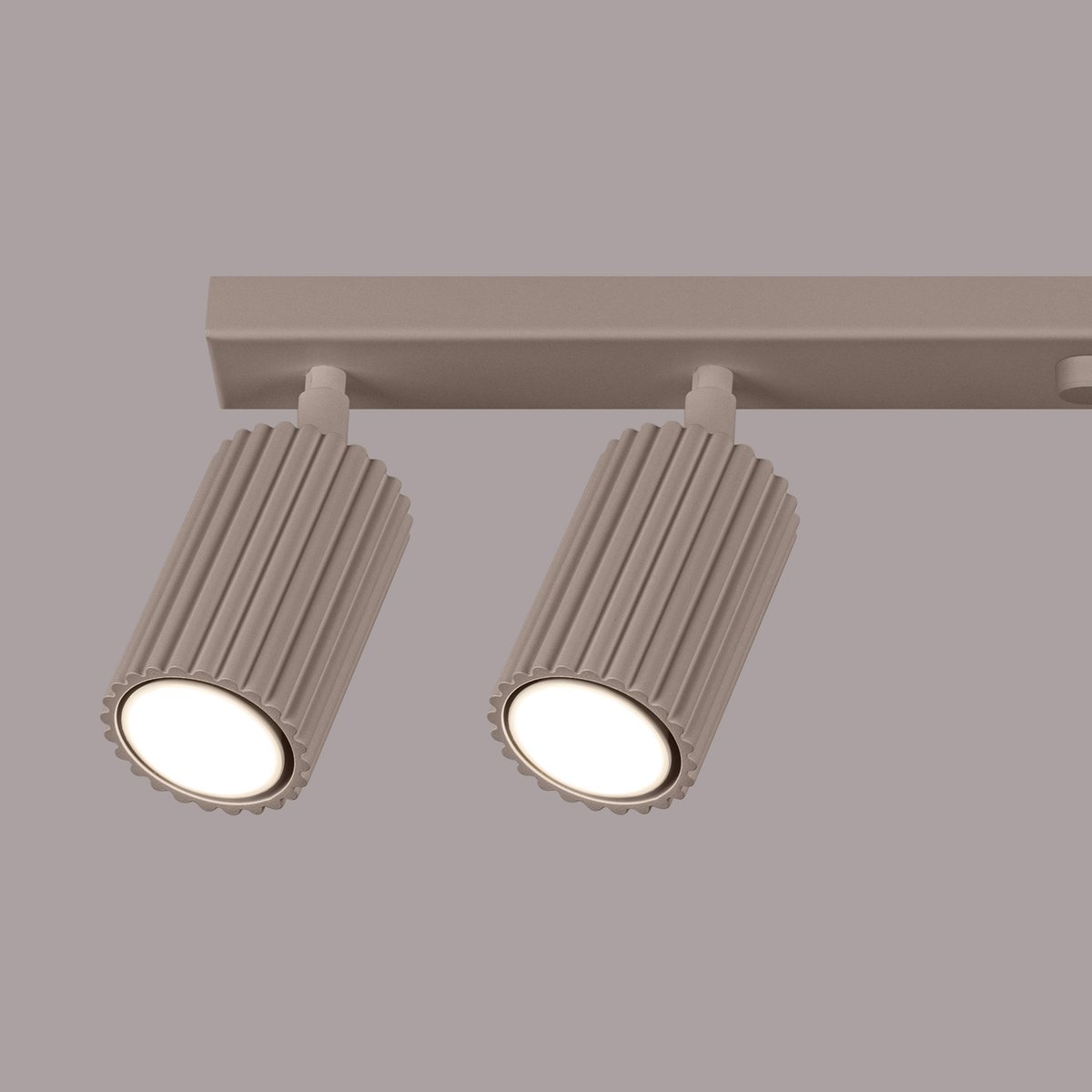 Plafonnier Aluminium Taupe GU10 6 Karbon marron, EDEN