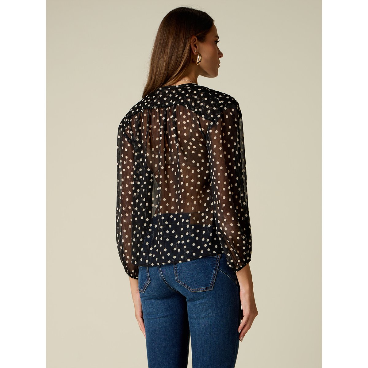 Blouse à pois noir, OLTRE