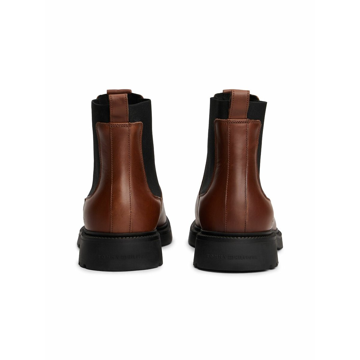 Stivaletti Chelsea in pelle cognac, TOMMY HILFIGER
