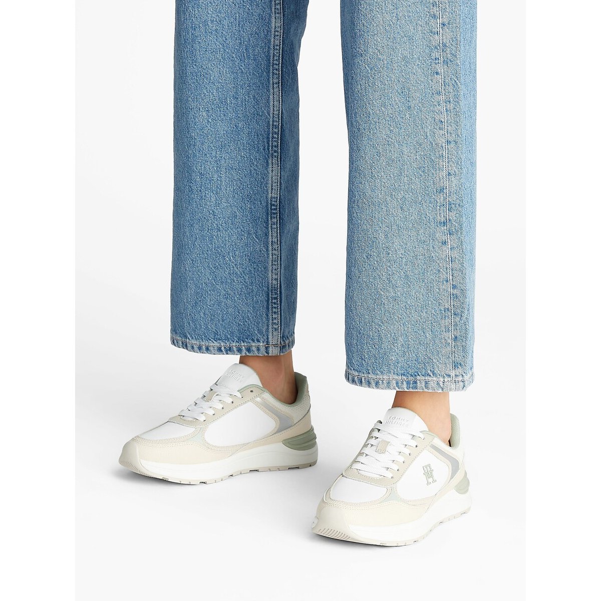 Baskets Fashion Runner Mix blanc, TOMMY HILFIGER