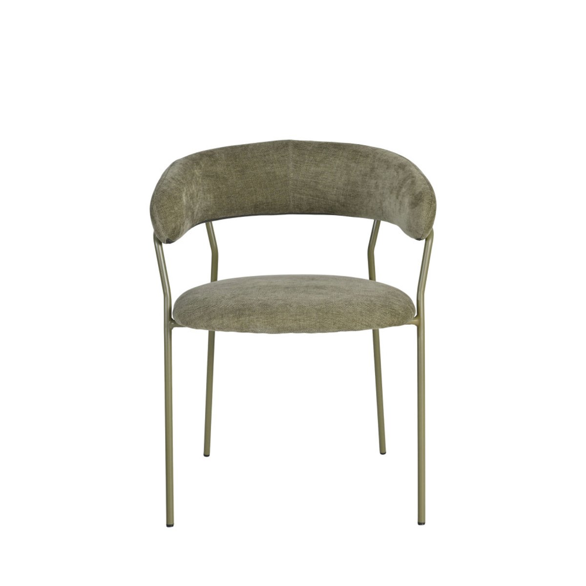 Lot de 2 fauteuils de table en tissu pieds métal- CELESTY vert, DRAWER