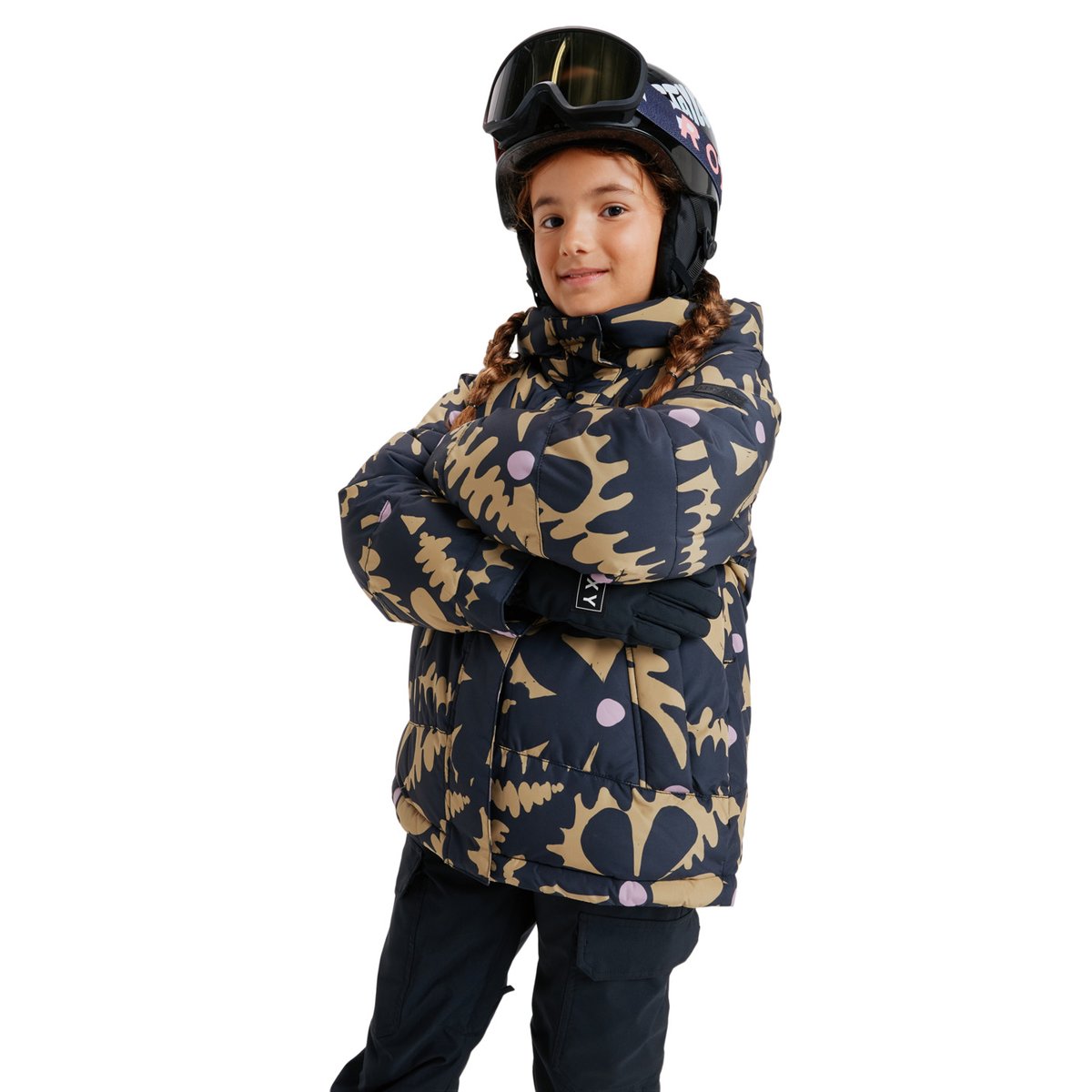 Veste de snow technique ASKAMOON. beige fennel seed big flower rg, ROXY