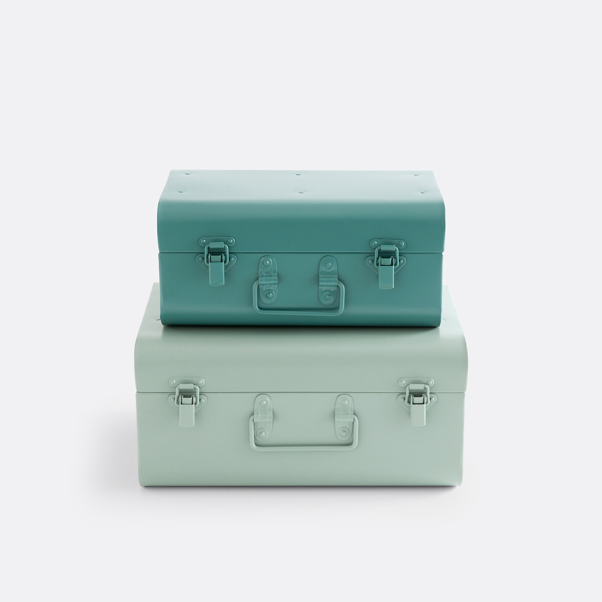 Lote de 2 cajas de chapa, Masa verde grisáceo claro / salvia, LA REDOUTE INTERIEURS