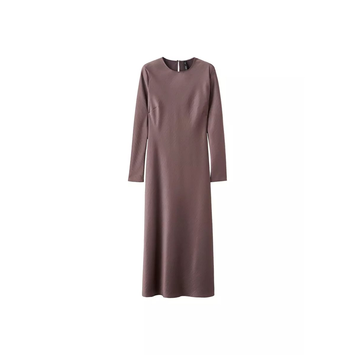 Robe longue satinée texturée violet clair/pastel, MANGO