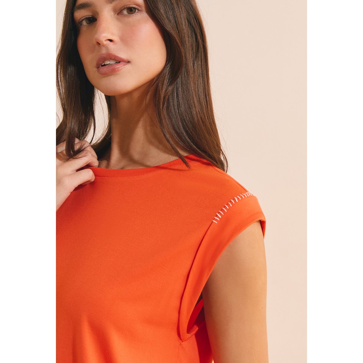 T-shirt sans manches ARNAUD TS orange, ETAM