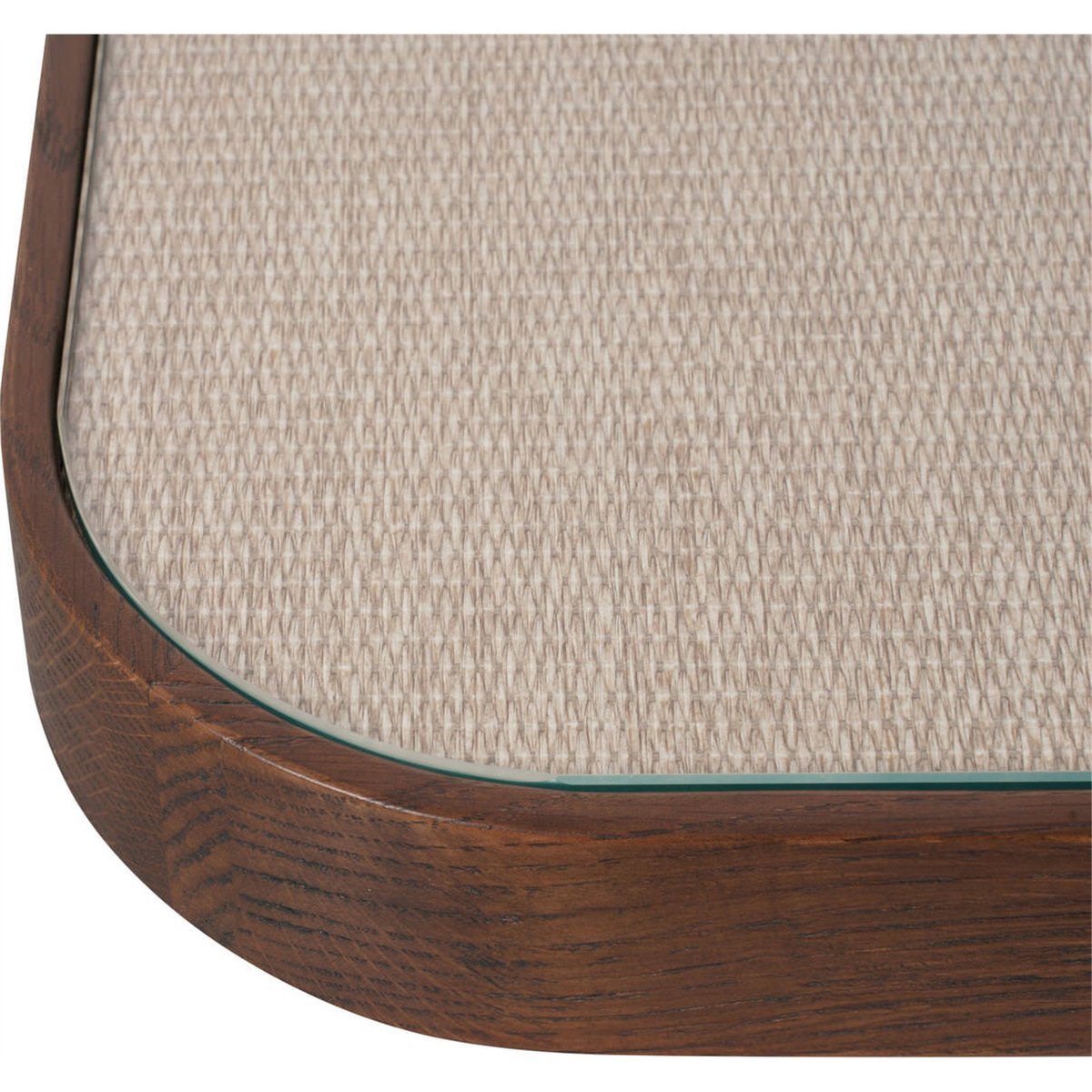 Table basse gigogne lot de 2, Plateau verre beige et bois brun, RECOLLECTION