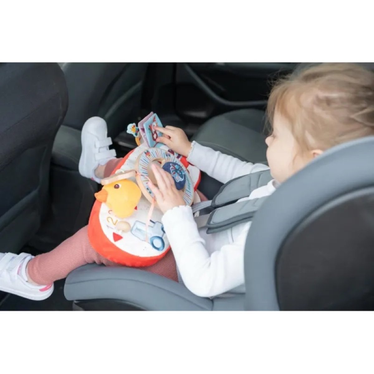 Panneau d'activités Ferme en voiture multicolore, LILLIPUTIENS