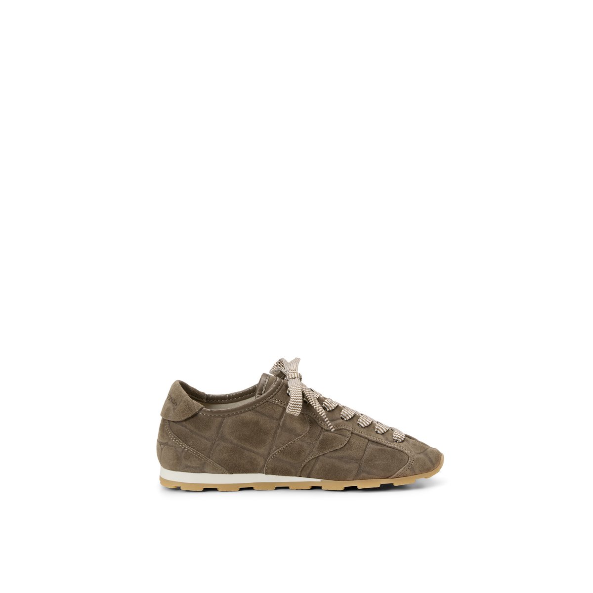 Modèle de baskets Fabiana en cuir velours souple marron clair, MARC O'POLO