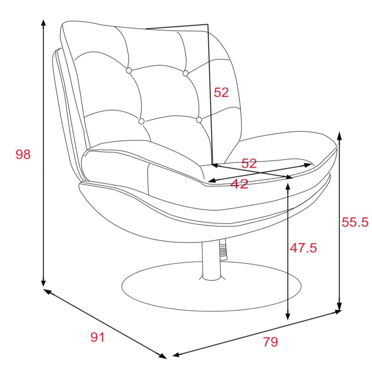 Fauteuil en tissu avec piètement chromé Magnum crème / ivoire, AMADEUS