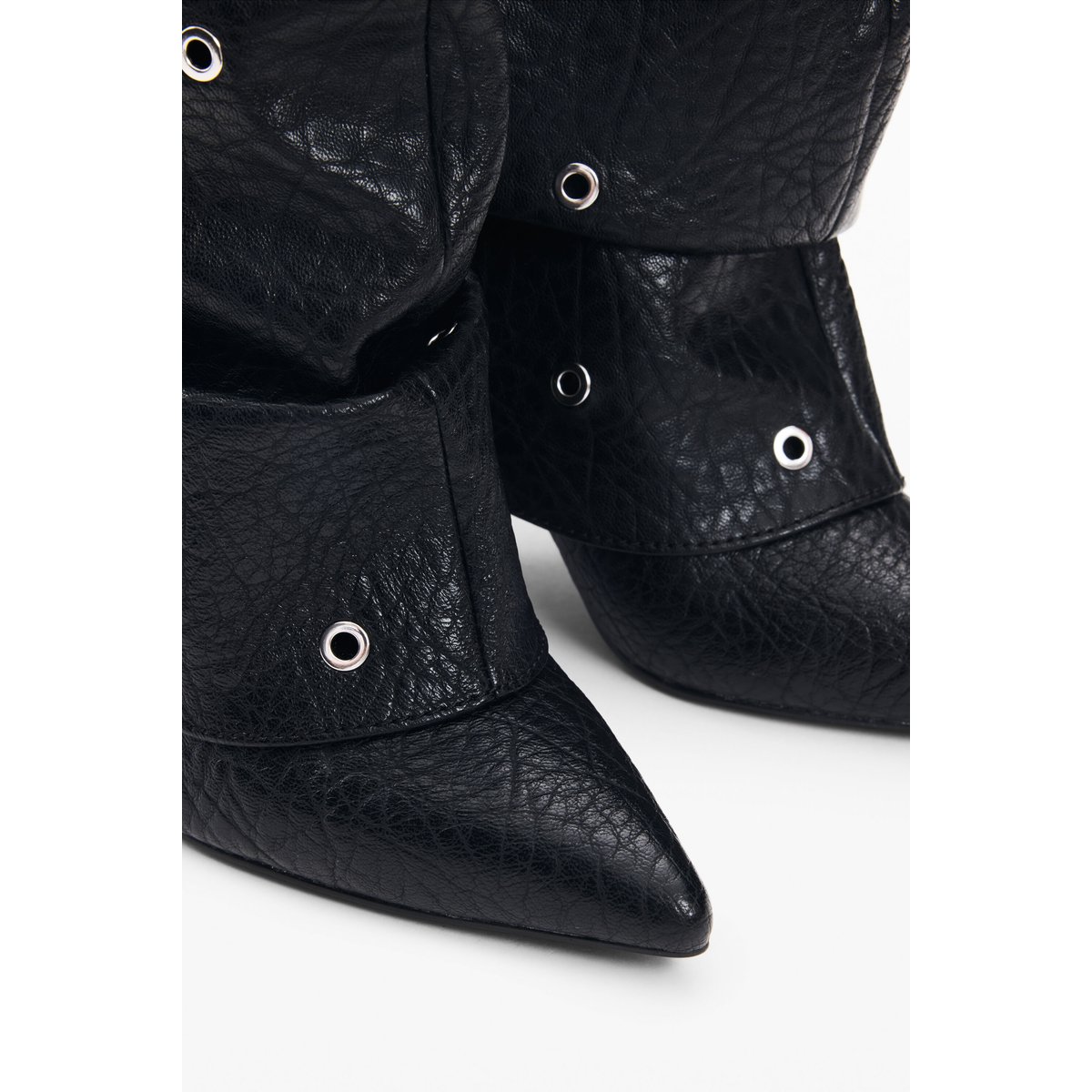 Bottes à talons effet cuir noir, DESIGUAL