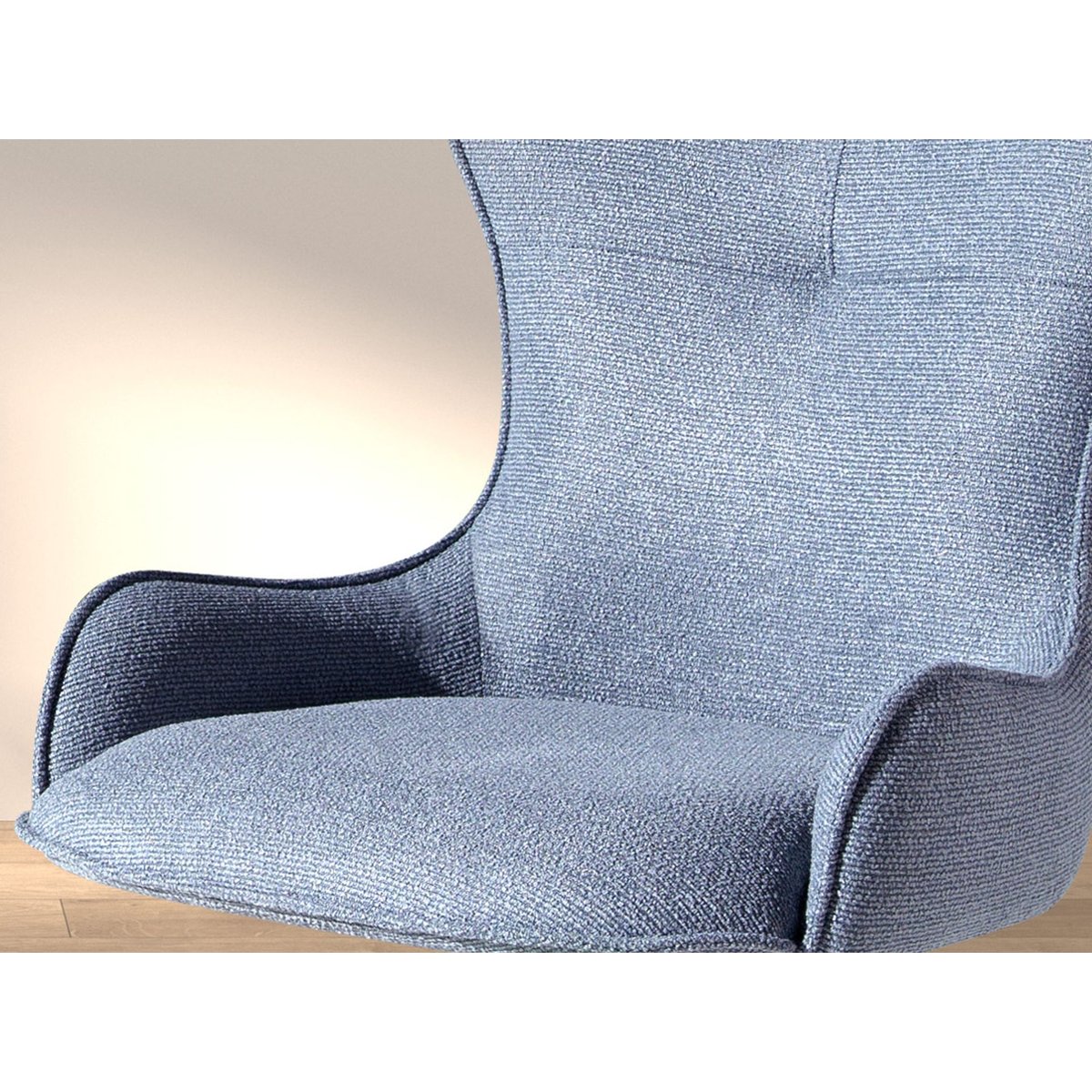 Chaise pivotante en tissu bleu | gris foncé, ANGEL CERDA
