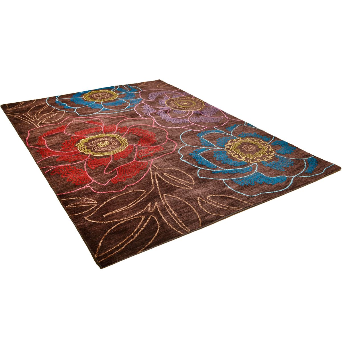 Tapis de Salon tapis Moderne Design TROPICAL PASSION - 71% Polyester 20% Acrylique 9% Bambou marron multicolore, ARTE ESPINA
