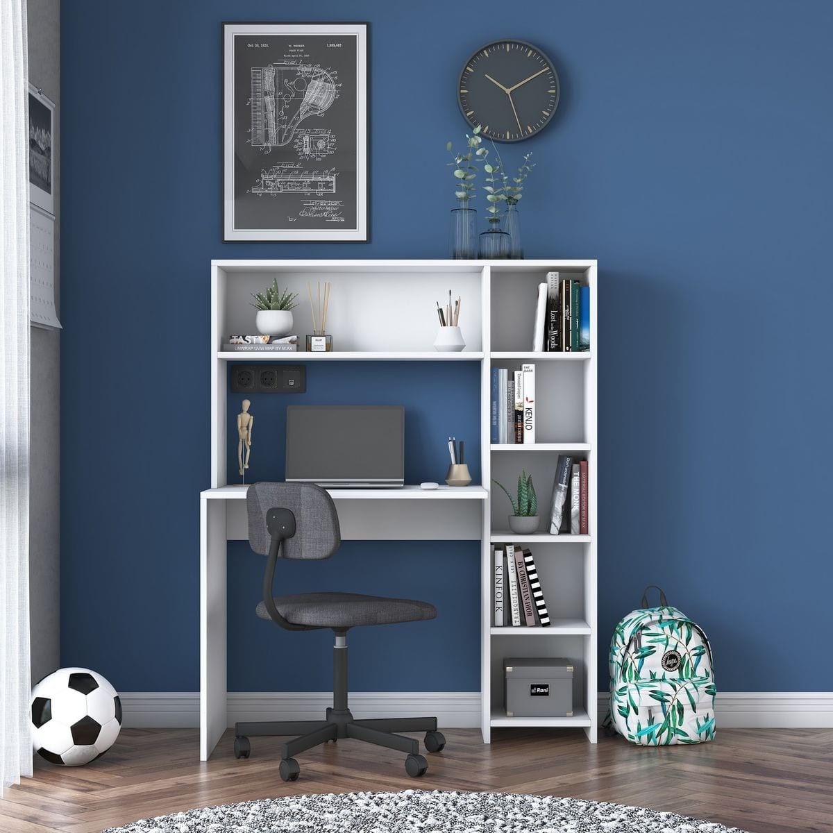 Bureau combiné - RHEA blanc, HOMIFAB