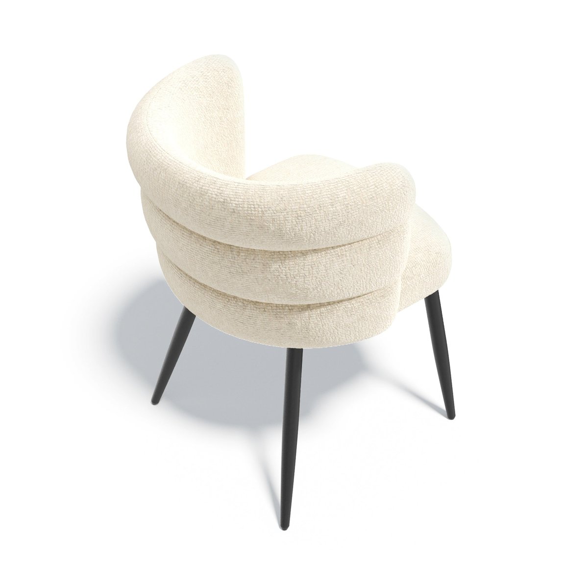 Lot de 2 chaises en velours texturé CHELSEA crème, SIA HOME