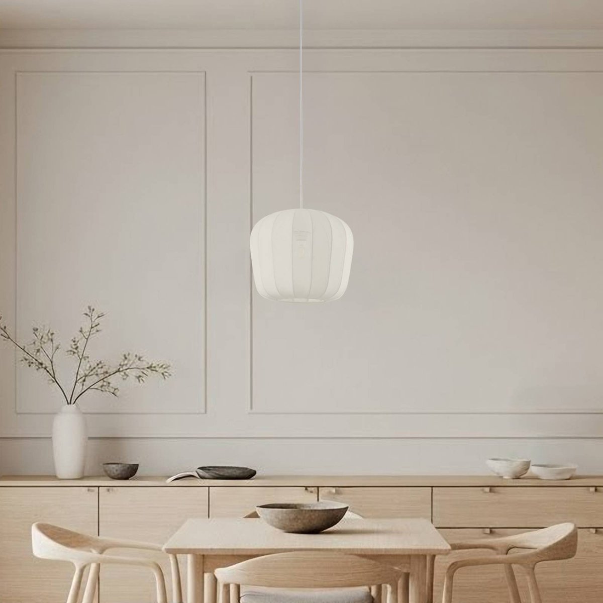 Suspension en textile moderne, Helin blanc, LINDBY